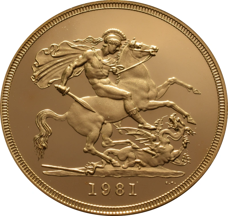 1981 Elizabeth II Five Gold Sovereign Coin
