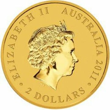 2011 2 Dollars – Elizabeth II (4th Portrait – Mini Roo – Gold Bullion Coin)