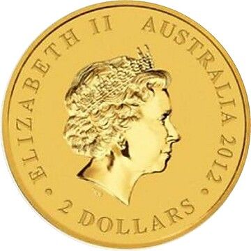 2012 2 Dollars – Elizabeth II (4th Portrait – Mini Roo – Gold Bullion Coin)