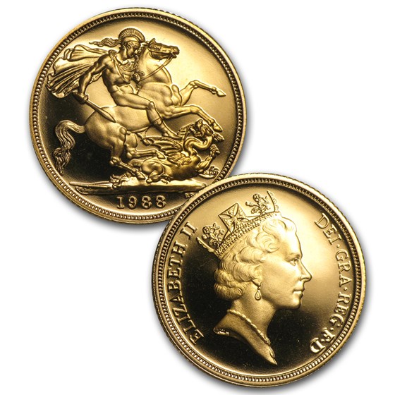 1988 Elizabeth II Double Gold Sovereign Coin