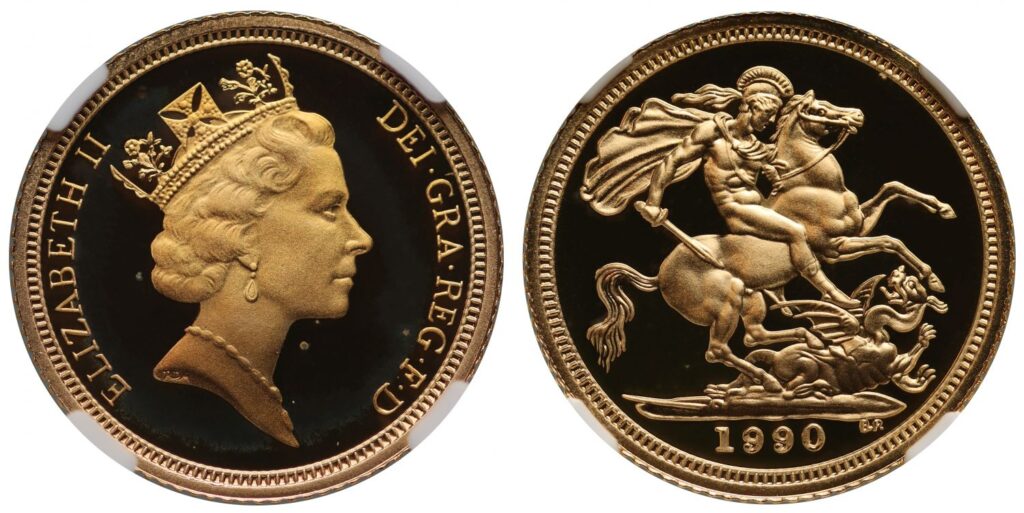 1990 Elizabeth II Half Gold Sovereign Coin