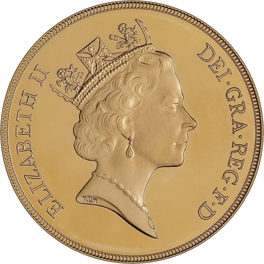 1991 Elizabeth II Five Gold Sovereign Coin