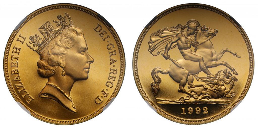 1992 Elizabeth II Double Gold Sovereign Coin