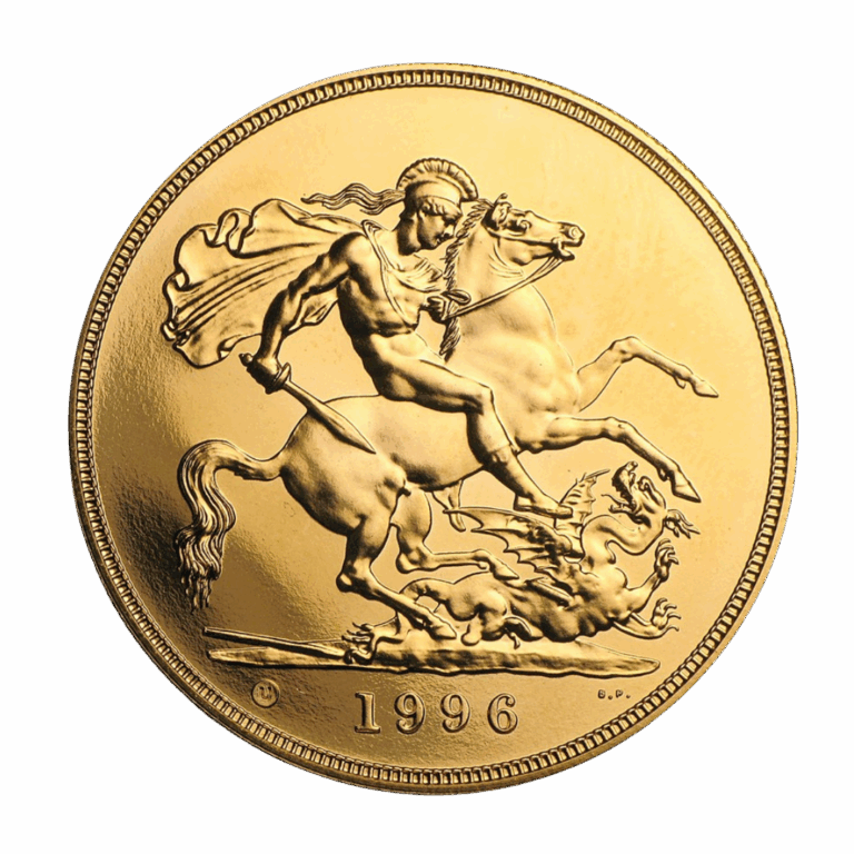 1996 Elizabeth II Five Gold Sovereign Coin