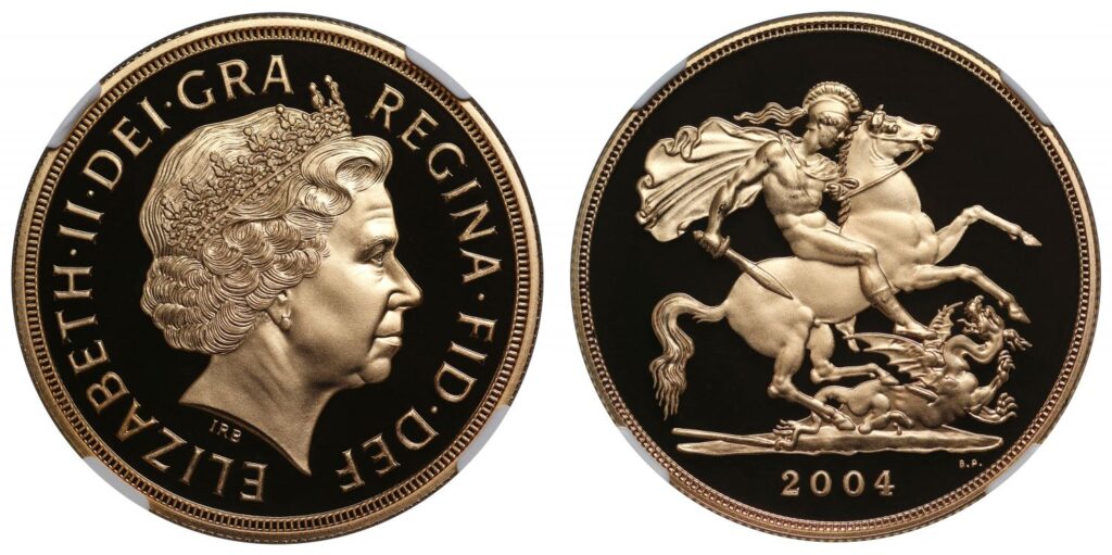 2004 Elizabeth II Five Gold Sovereign Coin
