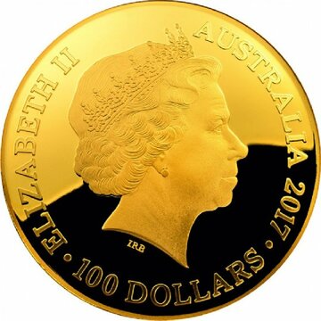 2017 100 Dollars – Elizabeth II (4th Portrait – Celestial Dome – Southern Sky – Gold Proof)