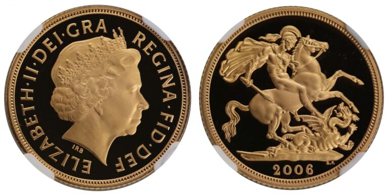 2006 Elizabeth II Five Gold Sovereign Coin