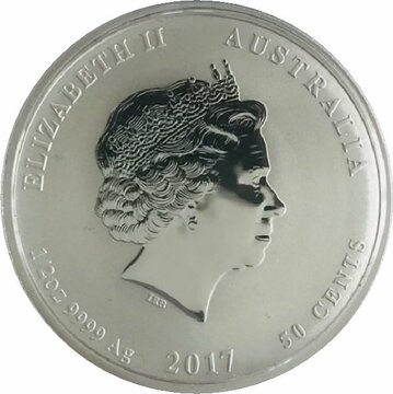 50 Cents – Elizabeth II (4th Portrait – Year of the Rooster – Coloured)