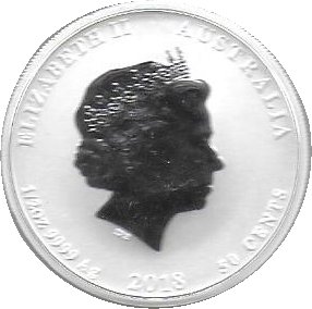 50 Cents – Elizabeth II (4th Portrait – Year of the Dog – Coloured)