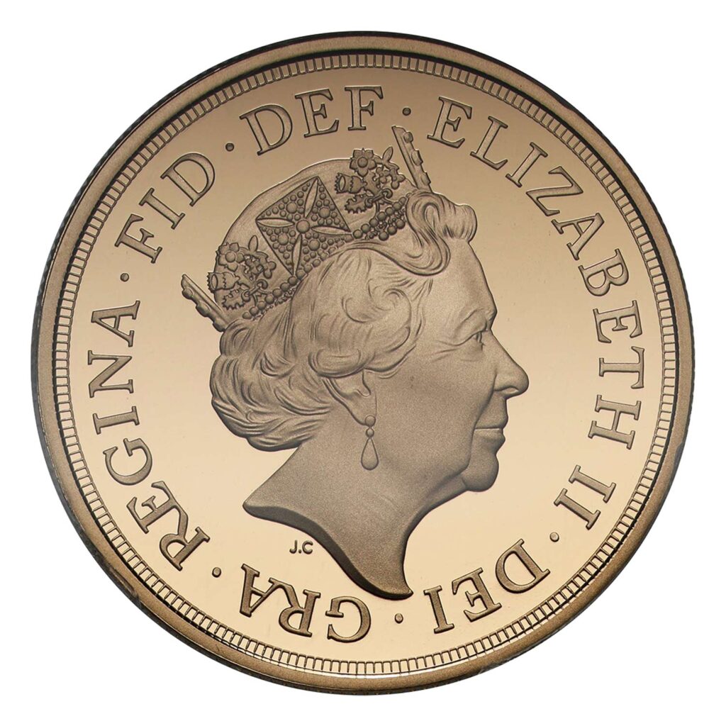 2015 Elizabeth II (Fifth Bust) Five Gold Sovereign Coin