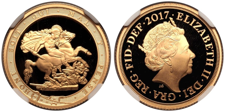 2017 Elizabeth II Five Gold Sovereign Coin