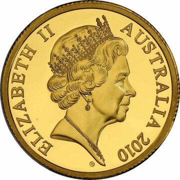 2010 1 Dollar – Elizabeth II (5th Portrait – Gottwald Proof Gold)