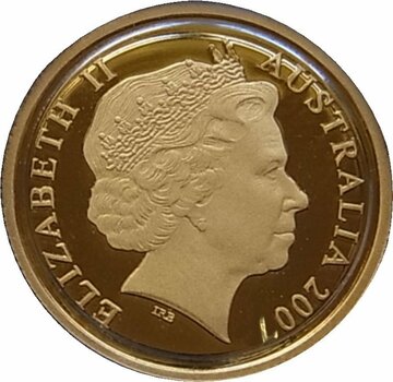 2007 10 Dollars – Elizabeth II (4th Portrait – Gold Kangaroo; Rolf Harris)