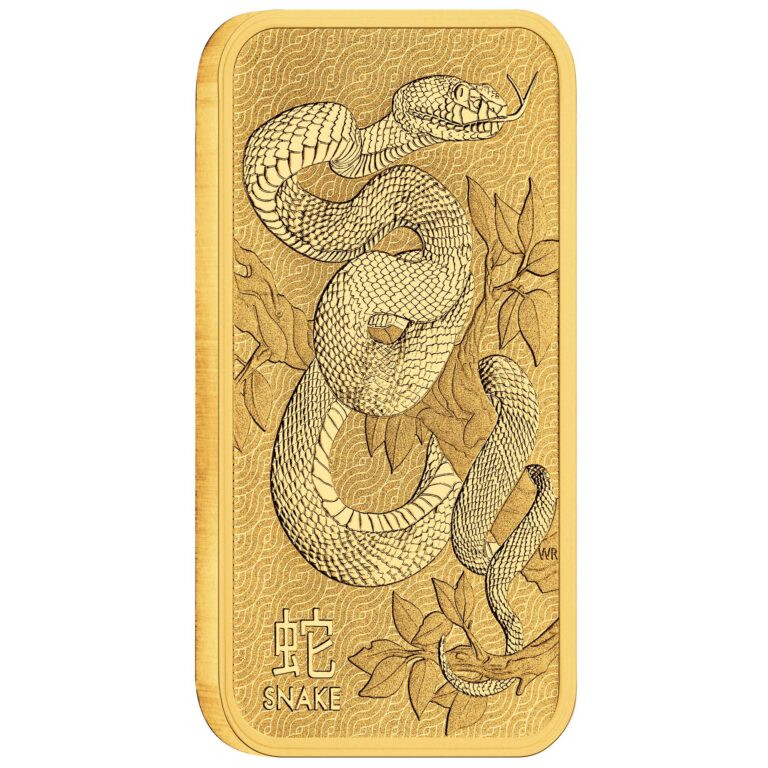 Lunar Snake 1oz Gold Minted Bar