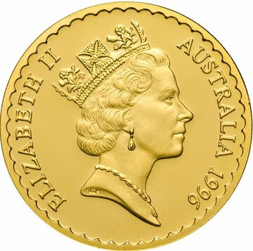 1996 100 Dollars – Elizabeth II (3rd Portrait – Tasmanian Blue Gum – Gold Bullion Coin)