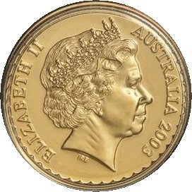 2003 100 Dollars – Elizabeth II (4th Portrait – Royal Blue Bell – Gold Bullion Coin)