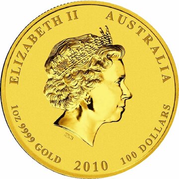 2010 100 Dollars – Elizabeth II (4th Portrait – Year of the Tiger – Gold Bullion Coin)