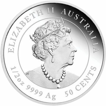 50 Cents – Elizabeth II (6th Portrait – Year of the Ox – Silver Bullion Coin)