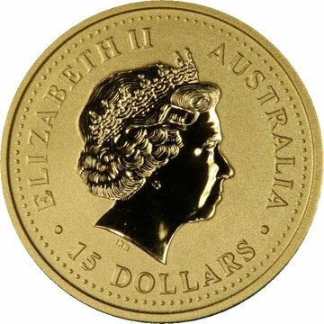 2003 15 Dollars – Elizabeth II (4th Portrait – Year of the Goat – Gold Bullion Coin)