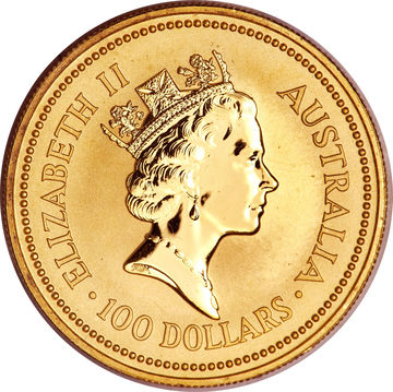 1992-1993 100 Dollars – Elizabeth II (3rd Portrait – Australian Nugget – Gold Bullion Coin)