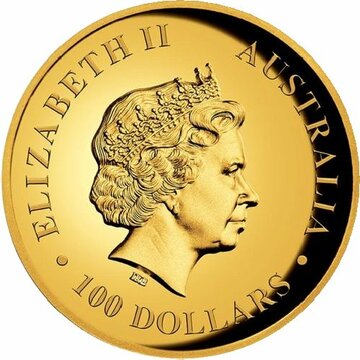 2014-2015 100 Dollars – Elizabeth II (4th Portrait – Wedge-Tailed Eagle – Gold Proof High Relief)