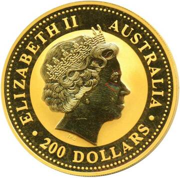 1999-2009 200 Dollars – Elizabeth II (4th Portrait – Kangaroo – Gold Bullion Coin)