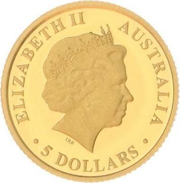 2011 5 Dollars – Elizabeth II (4th Portrait – Dingo; Gold Bullion Coin)