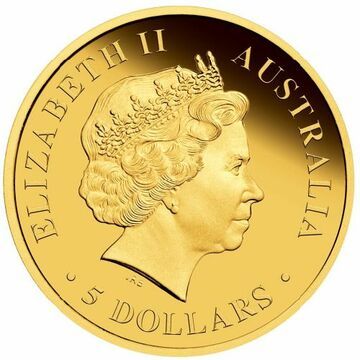 2011 5 Dollars – Elizabeth II (4th Portrait – Emu; Gold Bullion Coin)