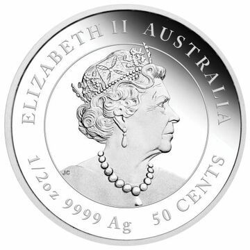50 Cents – Elizabeth II (6th Portrait – Year of the Tiger; Silver Bullion)