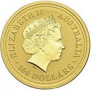 2005 100 Dollars – Elizabeth II (4th Portrait – Kangaroo – Gold Bullion Coin)