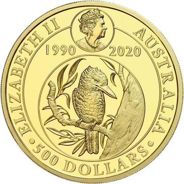2020 500 Dollars – Elizabeth II (6th Portrait – Kookaburra – Gold Bullion Coin)