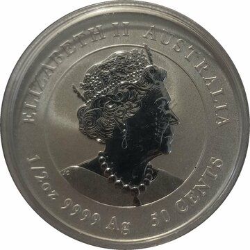 50 Cents – Elizabeth II (6th Portrait – Year of the Mouse; Coloured)
