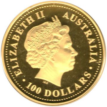 2002 100 Dollars – Elizabeth II (4th Portrait – Australian Nugget – Gold Bullion Coin)