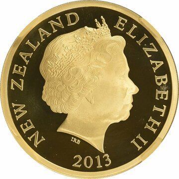 2013 10 Dollars – Elizabeth II (4th Portrait; Maori Art – Koru; Gold Proof)
