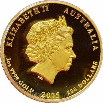 2015 200 Dollars – Elizabeth II (4th Portrait – Baptism of Fire – Gold Proof High Relief)