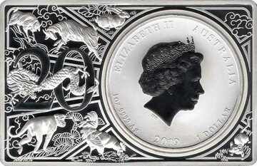1 Dollar – Elizabeth II (4th Portrait – Year of the Pig; Coin and Bar)