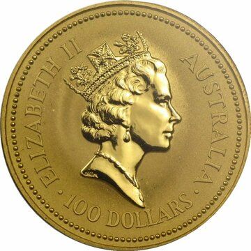 1990-1991 100 Dollars – Elizabeth II (3rd Portrait – Grey Kangaroo – Gold Proof)