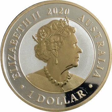 1 Dollar – Elizabeth II (6th Portrait – Australian Silver Swan; Gilded)