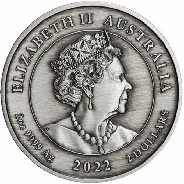 2 Dollars – Elizabeth II (6th Portrait – Black Swan Maali – Antiqued)