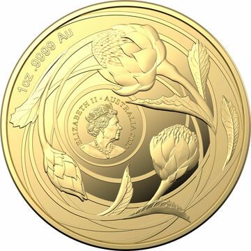 2022 100 Dollars – Elizabeth II (6th Portrait – Wildflowers of Australia – Waratah; Gold Bullion)