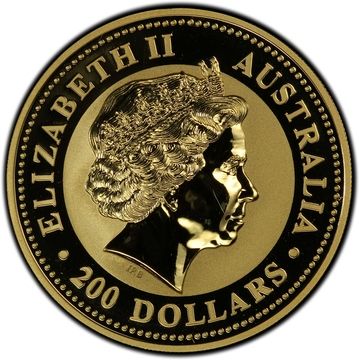 2002 200 Dollars – Elizabeth II (4th Portrait – Year of the Horse – Gold Bullion Coin)