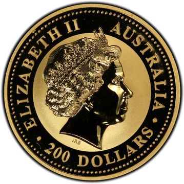 2001 200 Dollars – Elizabeth II (4th Portrait – Year of the Snake – Gold Bullion Coin)