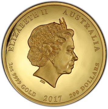 2017 200 Dollars – Elizabeth II (4th Portrait – Dragon and Phoenix – Gold Bullion Coin)