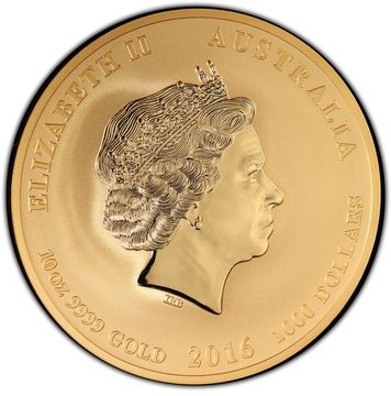 2016 1000 Dollars – Elizabeth II (4th Portrait – Year of the Monkey – Gold Bullion Coin)