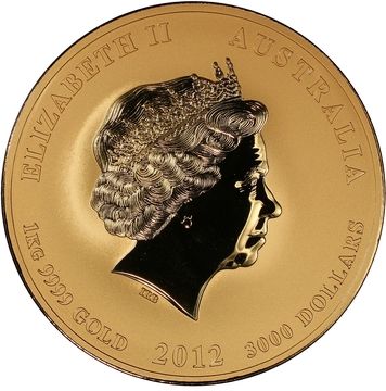 2012 3000 Dollars – Elizabeth II (4th Portrait – Year of the Dragon – Gold Bullion Coin)