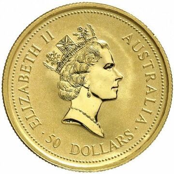 1995-1996 50 Dollars – Elizabeth II (3rd Portrait – Kangaroo – Gold Bullion Coin)
