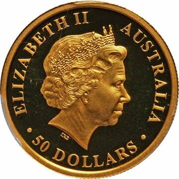 2012 50 Dollars – Elizabeth II (4th Portrait – Discover Australia – Red Kangaroo)