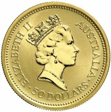 1991-1992 50 Dollars – Elizabeth II (3rd Portrait – Australian Nugget – Gold Bullion Coin)