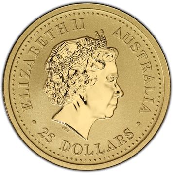 2000 25 Dollars – Elizabeth II (4th Portrait – Year of the Dragon – Gold Bullion Coin)