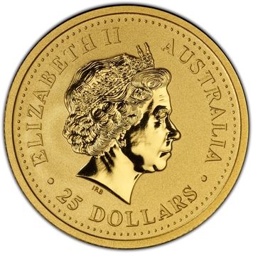 2001 25 Dollars – Elizabeth II (4th Portrait – Year of the Snake – Gold Bullion Coin)